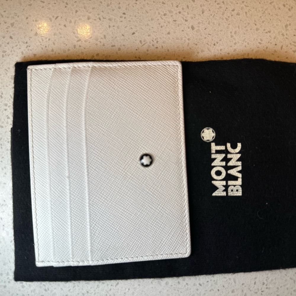 Mont Blanc White Leather Card Holder